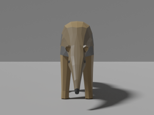 low-poly anteater Modèle 3D