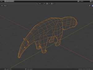 低聚食蚁兽 3D 模型