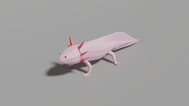 low-poly axolotl 3D Model .c4d .max .obj .3ds .fbx .stl .blend 