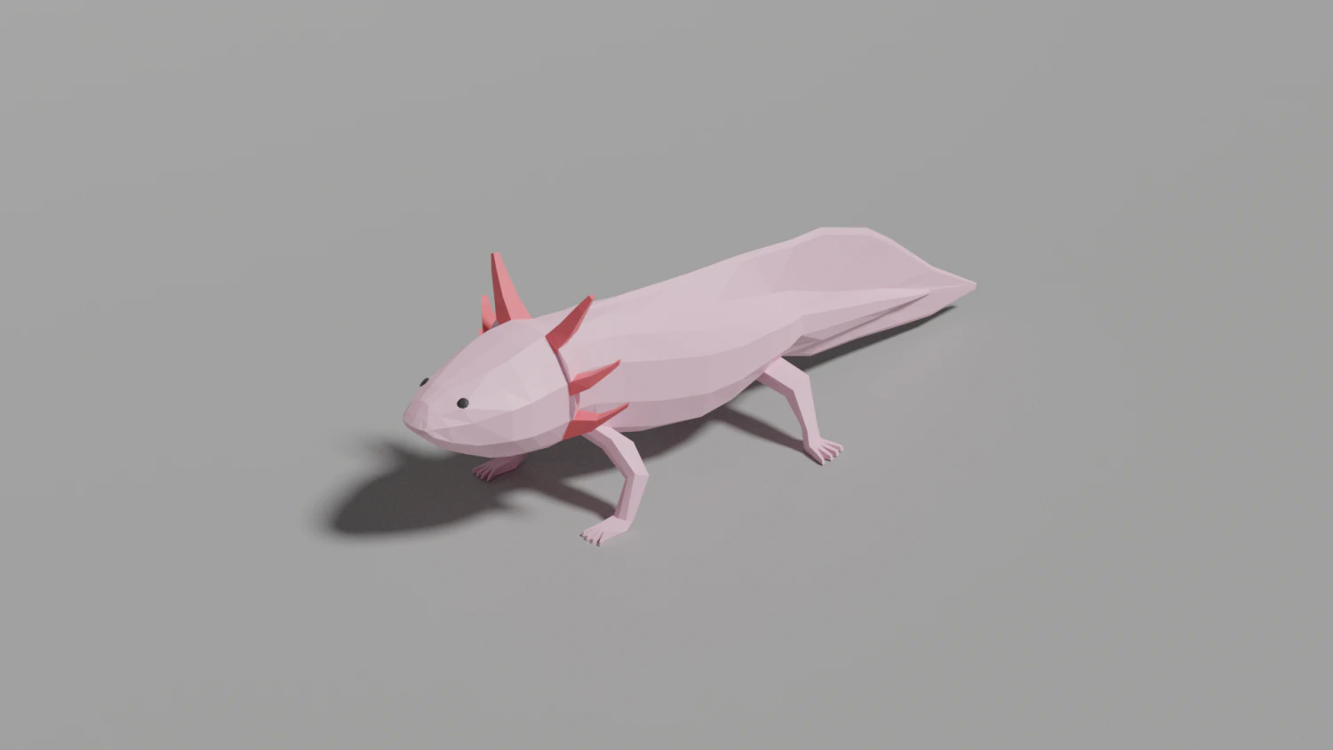 low-poly axolotl 3D Model .c4d .max .obj .3ds .fbx .stl .blend 