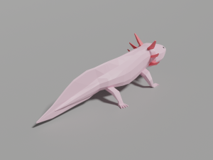 low-poly axolotl 3D Model