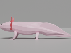 low-poly axolotl 3D Model