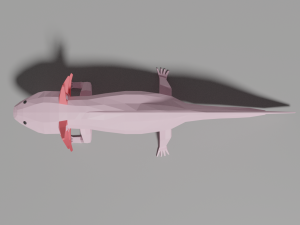 low-poly axolotl 3D Model