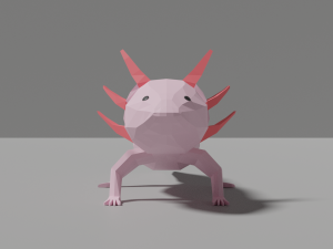 low-poly axolotl 3D Model