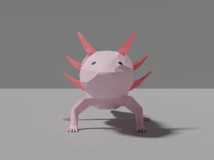 low-poly axolotl 3D Model