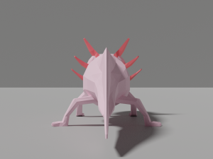 low-poly axolotl 3D Model