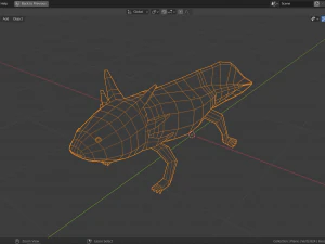 low-poly axolotl 3D Model