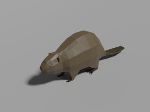 low-poly beaver 3D Model