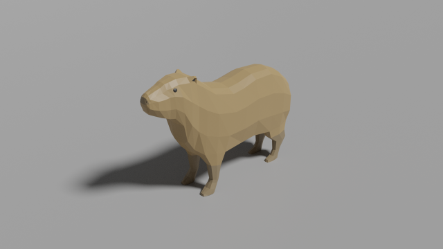 low-poly capybara 3D Model .c4d .max .obj .3ds .fbx .stl .blend 