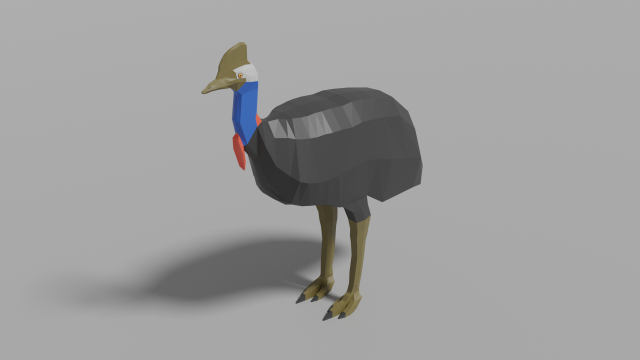 low-poly cassowary Modèle 3D .c4d .max .obj .3ds .fbx .stl .blend 