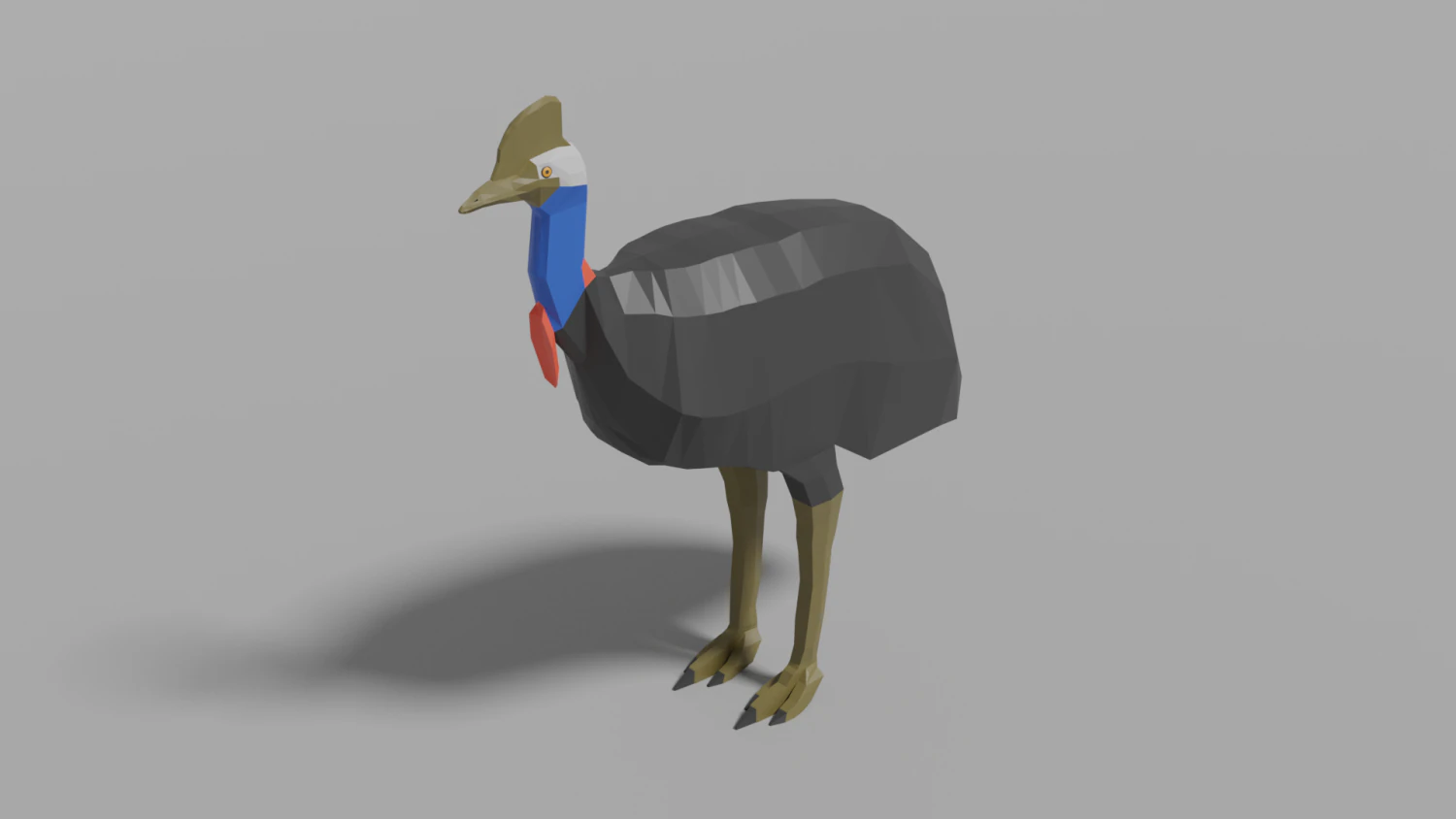 low-poly cassowary 3D Model .c4d .max .obj .3ds .fbx .stl .blend