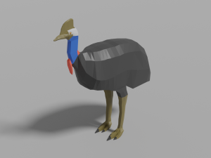 low-poly cassowary 3D Model