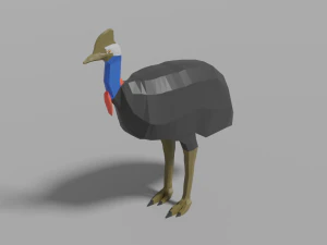 casuario a basso numero di poligoni Modello 3D