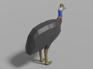 low-poly cassowary Modèle 3D