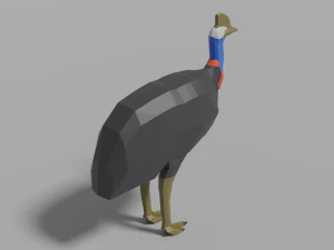 low-poly cassowary 3D Model