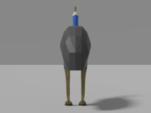 low-poly cassowary 3D Model