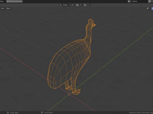 low-poly cassowary 3D Model