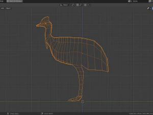 low-poly cassowary 3D Model