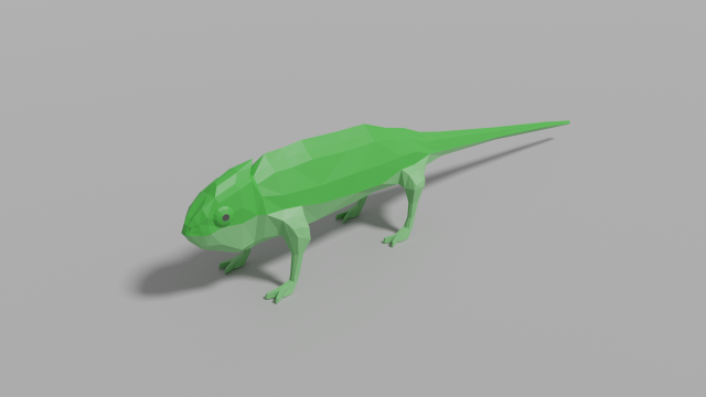 low-poly chameleon 3D Model .c4d .max .obj .3ds .fbx .stl .blend 