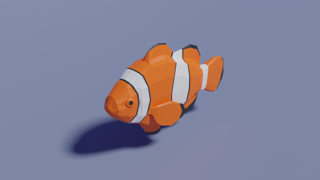 low-poly clownfish 3D Model .c4d .max .obj .3ds .fbx .stl .blend 