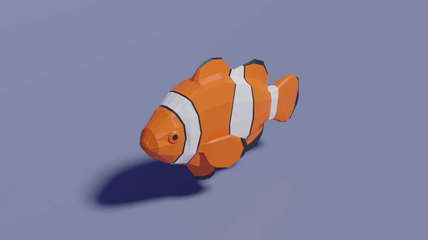 low-poly clownfish 3D Model .c4d .max .obj .3ds .fbx .stl .blend