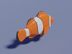 low-poly clownfish 3D Model