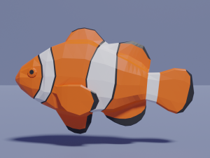 low-poly clownfish 3D Model