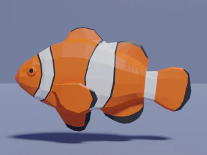 low-poly clownfish 3D Model
