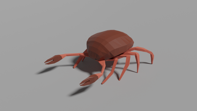 low-poly crab Modelo 3D .c4d .max .obj .3ds .fbx .stl .blend 