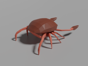 low-poly crab Modelo 3D