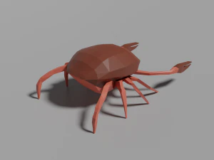 caranguejo de baixo poli Modelo 3D