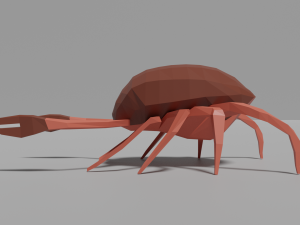low-poly crab Modelo 3D