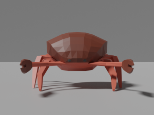 low-poly crab Modelo 3D