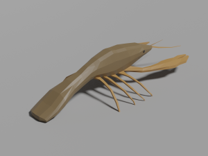 low-poly crayfish Modelo 3D