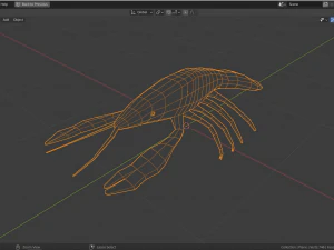 low-poly crayfish 3D Model