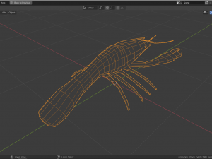 low-poly crayfish Modelo 3D