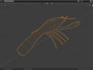 low-poly crayfish 3D Model