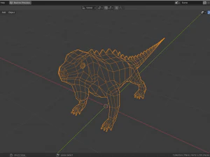 low-poly iguana 3D Model