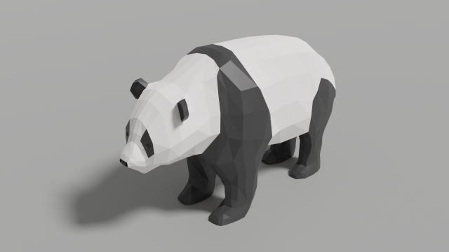 low-poly panda 3D Model .c4d .max .obj .3ds .fbx .stl .blend 