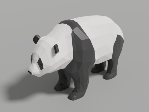 low-poly panda Model 3D