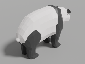 low-poly panda 3D Model