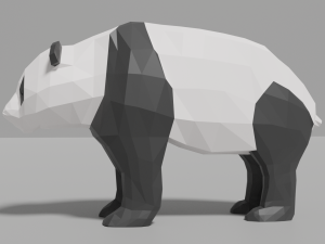 low-poly panda 3D Model