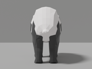 low-poly panda 3D Model