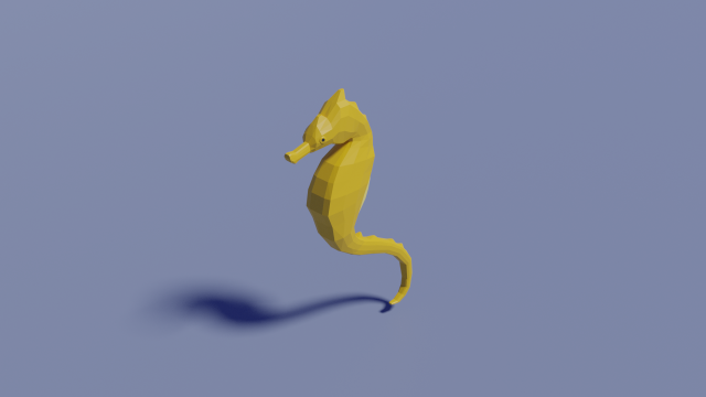 low-poly seahorse 3D Модель .c4d .max .obj .3ds .fbx .stl .blend 