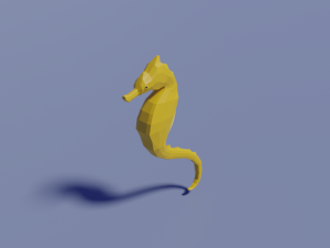 low-poly seahorse 3D Model