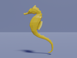 low-poly seahorse 3D Модель