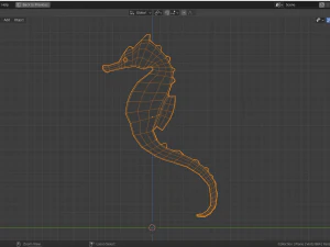 low-poly seahorse 3D Model