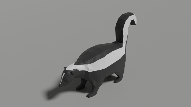 low-poly skunk Modello 3D .c4d .max .obj .3ds .fbx .stl .blend 