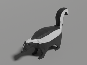 low-poly skunk Modelo 3D