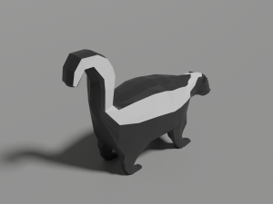 low-poly skunk Modello 3D